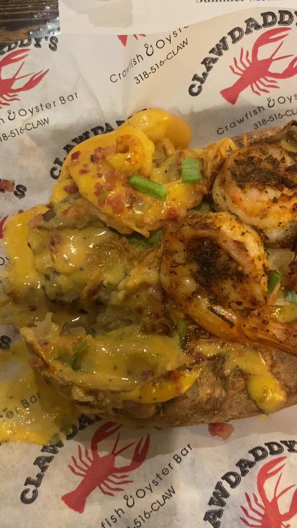 Crawfish and oyster bar with casual tables.
